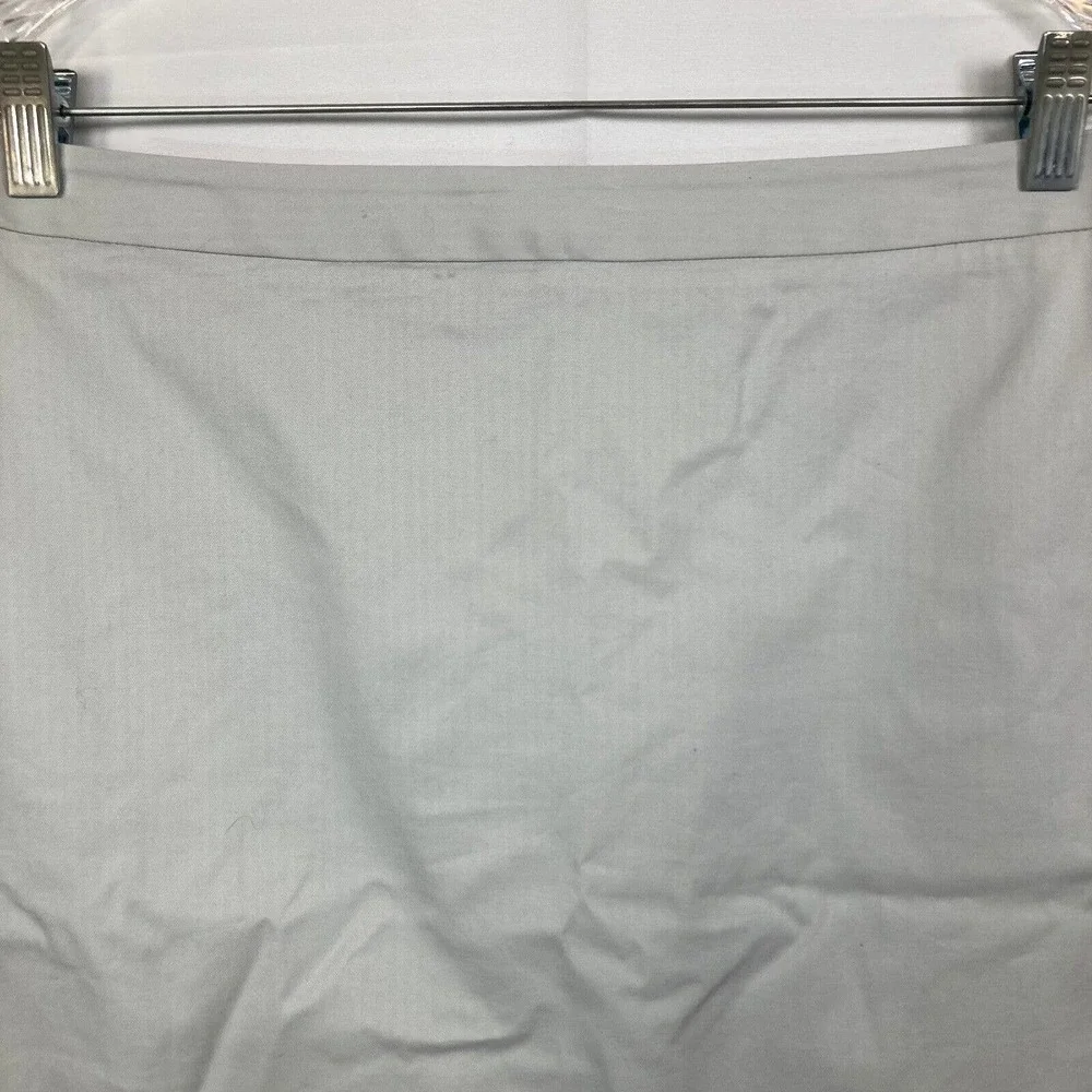 J. Crew‎ Skirt Womens Sz 8 Gray Cotton Stretch Twill Slit Back Pencil Lined